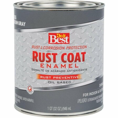 ALL-SOURCE Rust Coat Oil-Based Gloss Enamel, Medium Gray, 1 Qt. 203571D